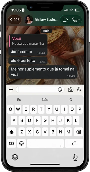 Relato 2 sobre a experiência com Áurea Slim, recebido pelo WhatsApp